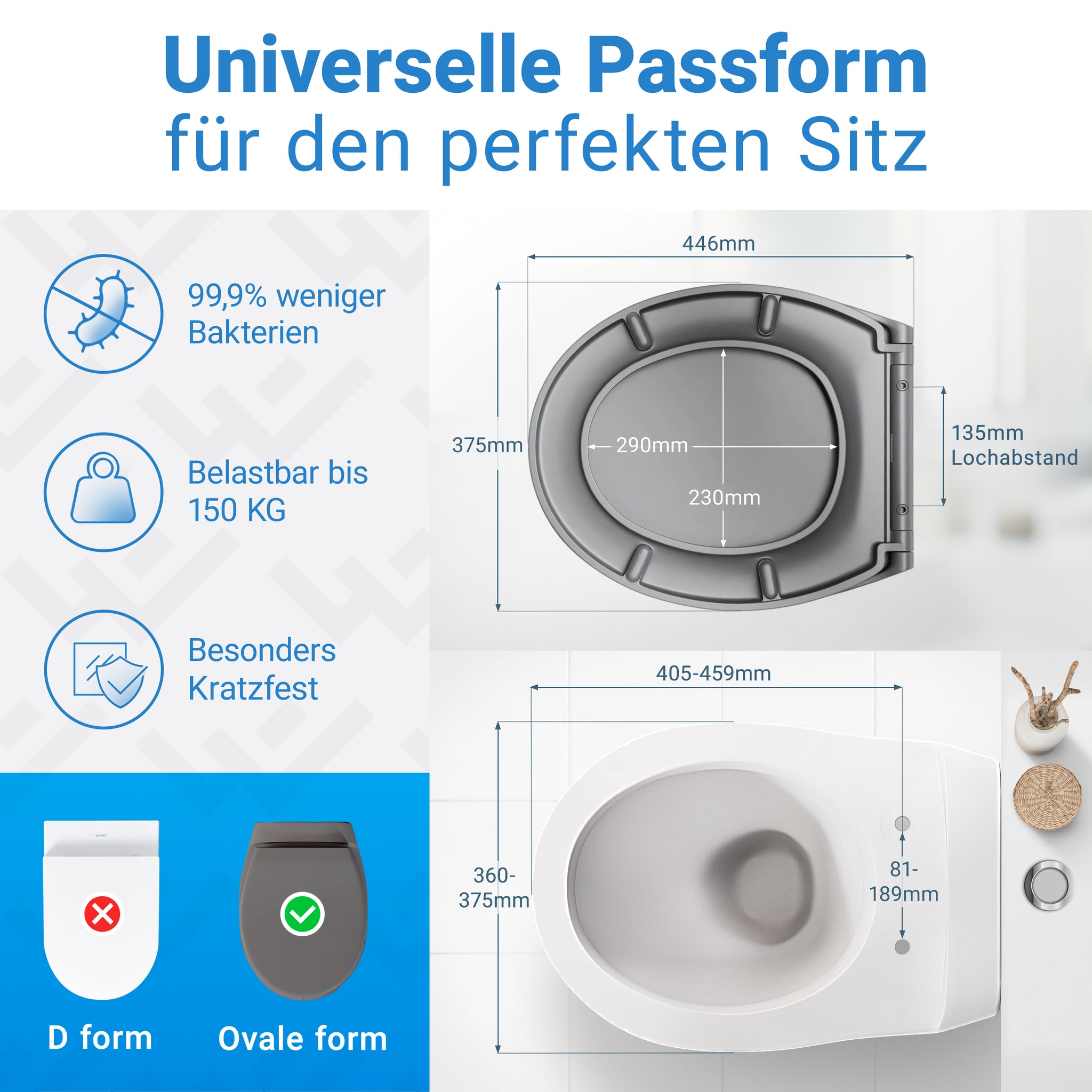 Oval Grau Anthrazit