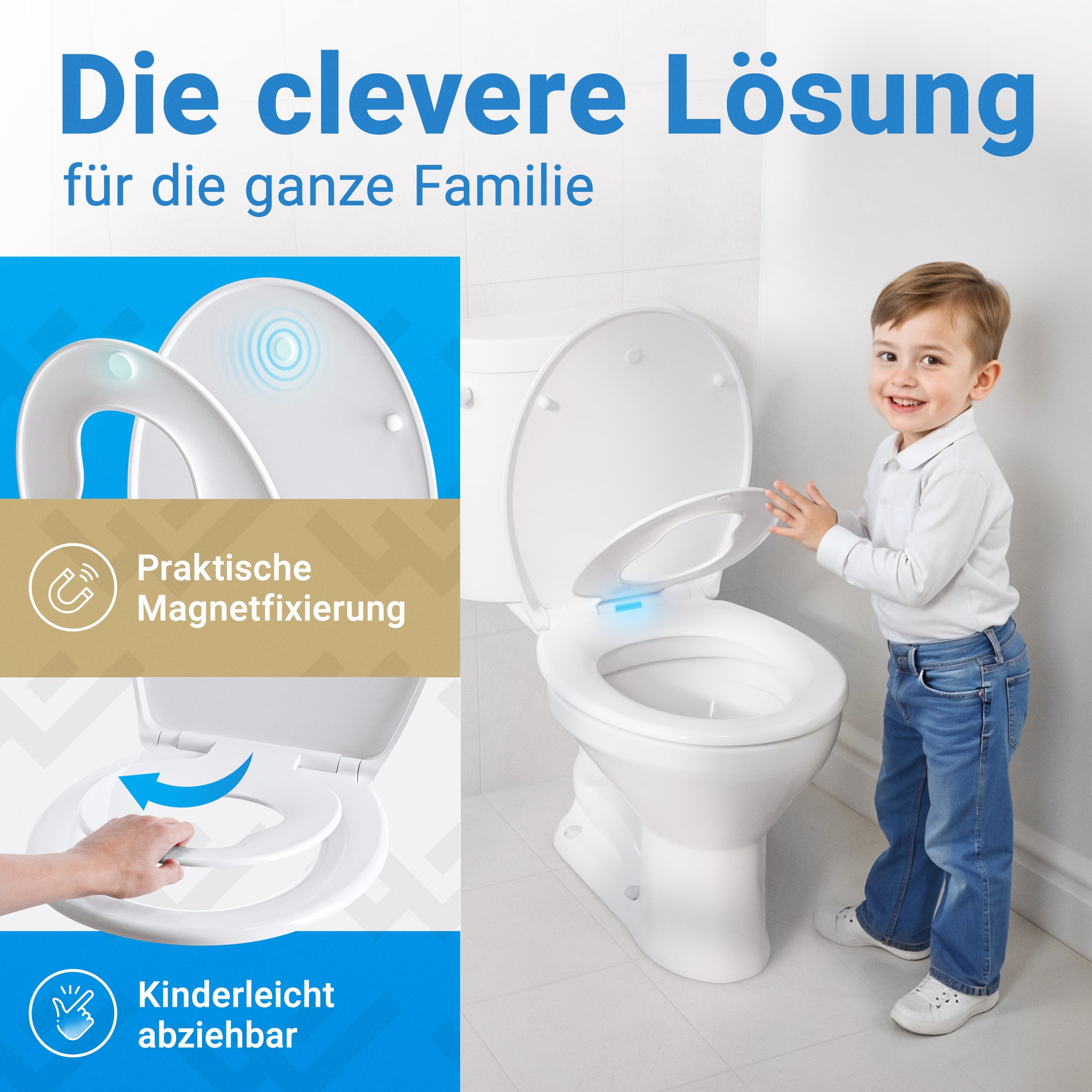 WC-Deckel Oval Familiensitz mit Absenkautomatik