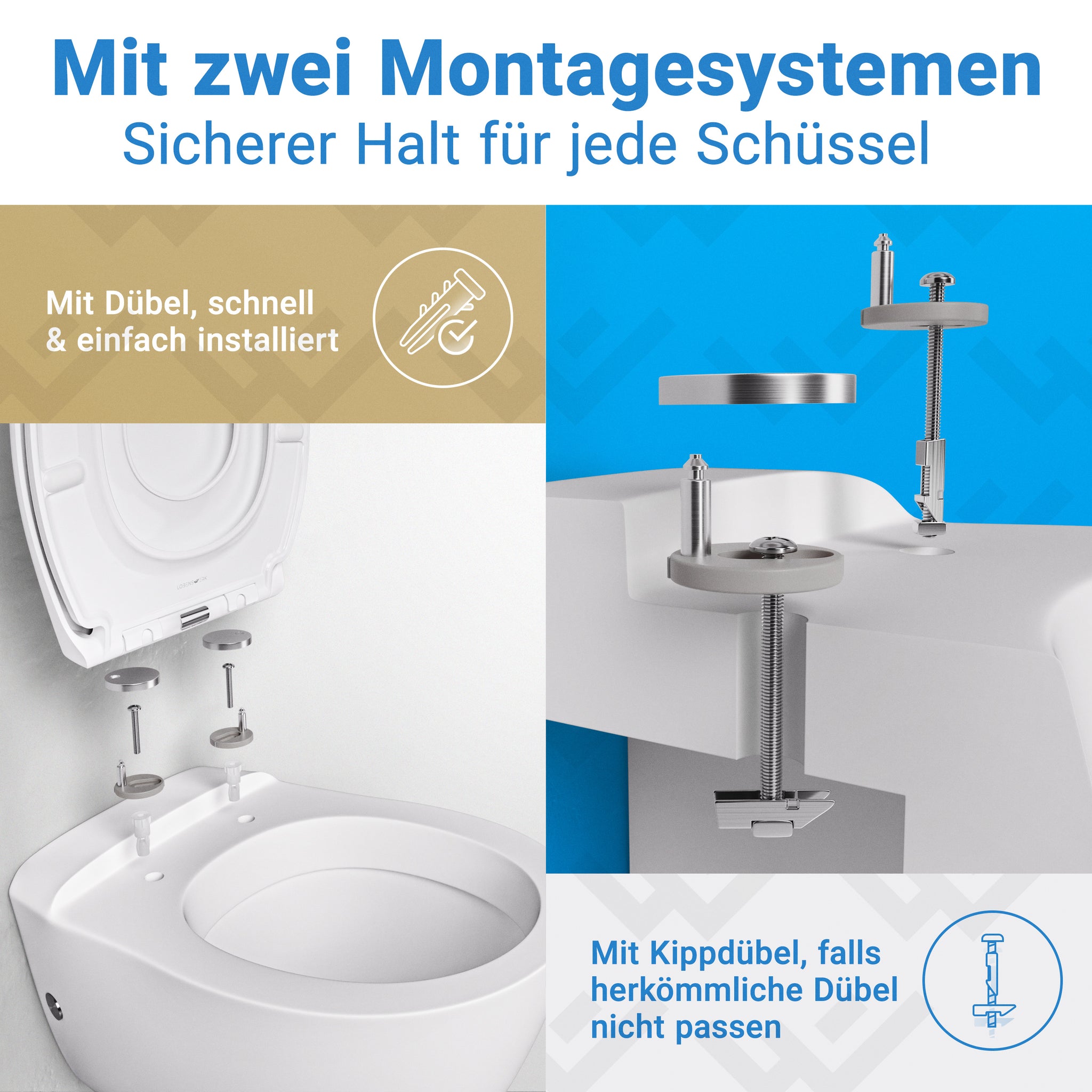 WC-Deckel Oval Familiensitz mit Absenkautomatik