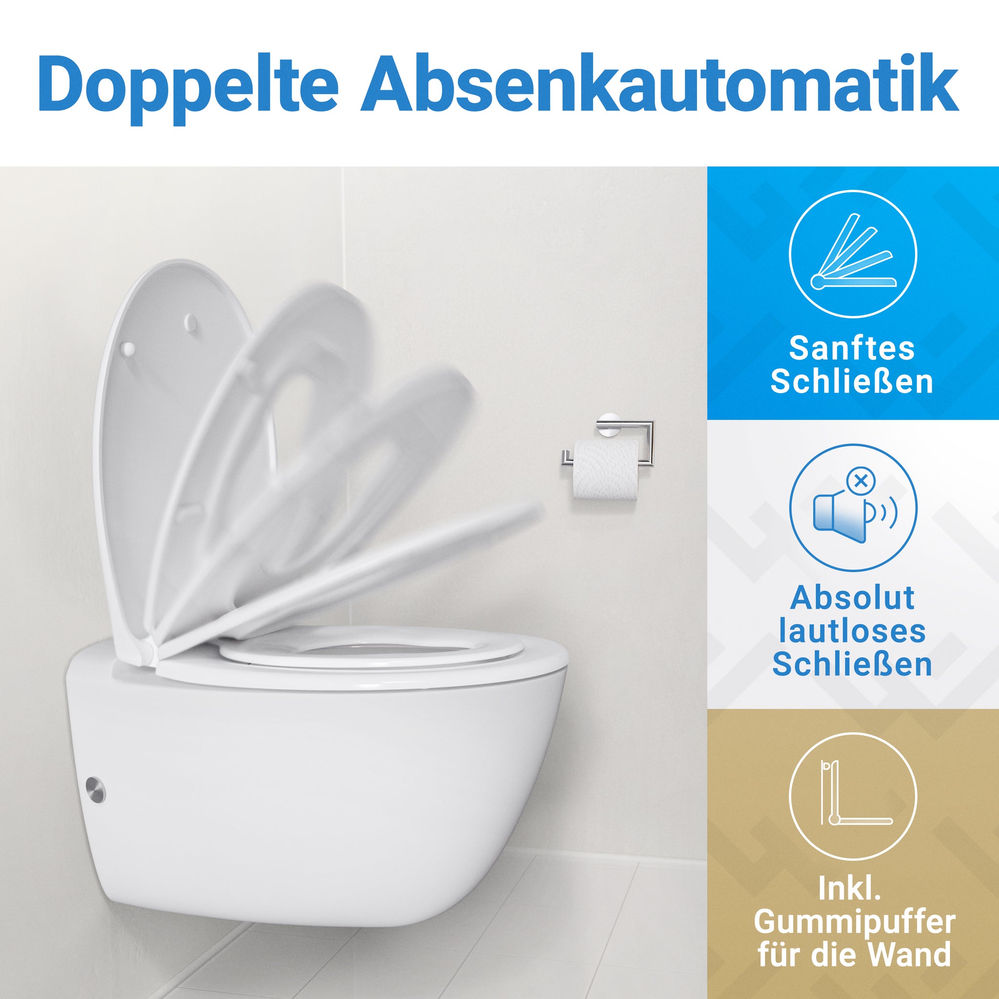 WC-Deckel Oval Familiensitz mit Absenkautomatik