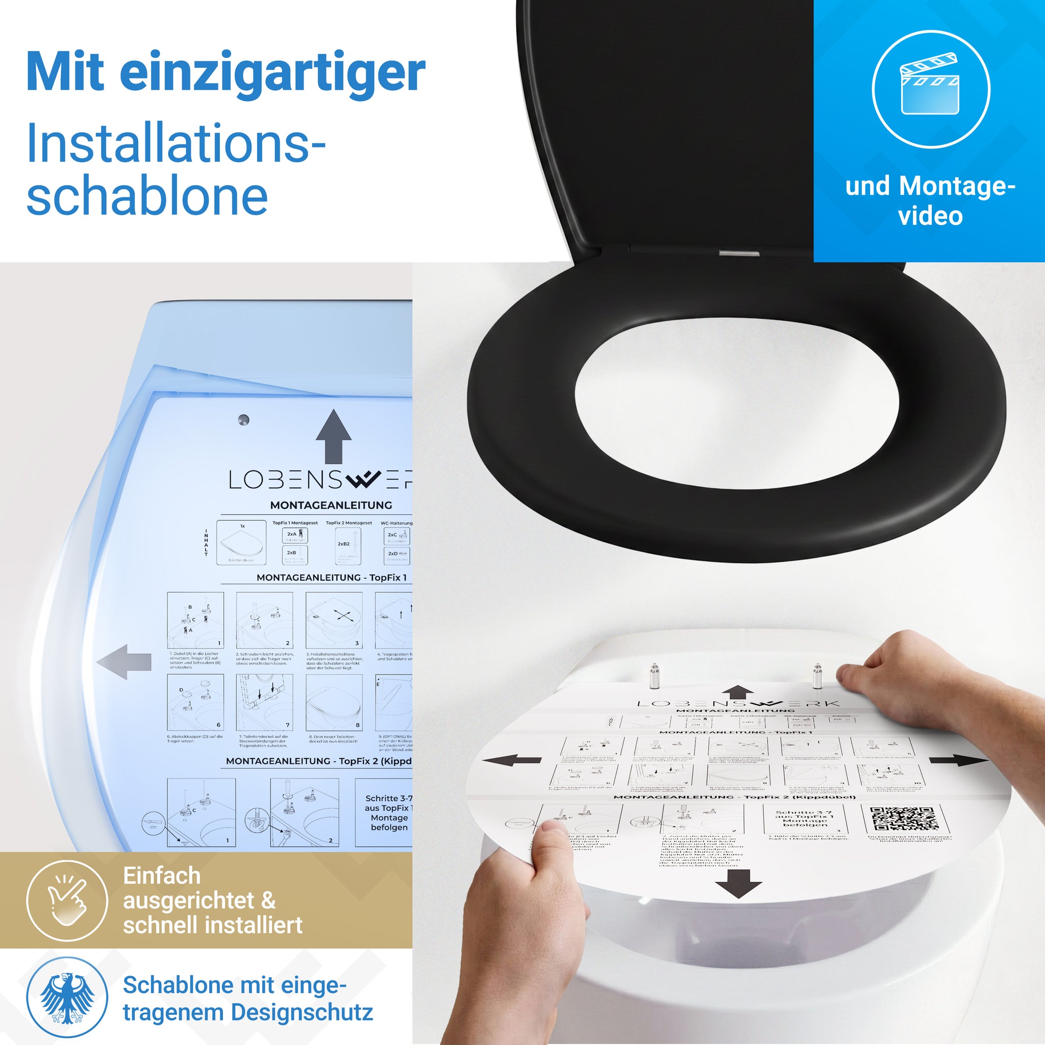 Oval Schwarz Matt
