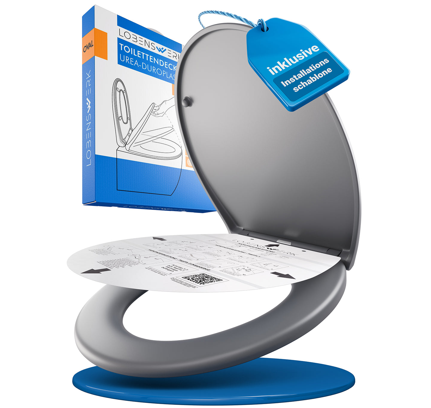 Oval Grau Anthrazit