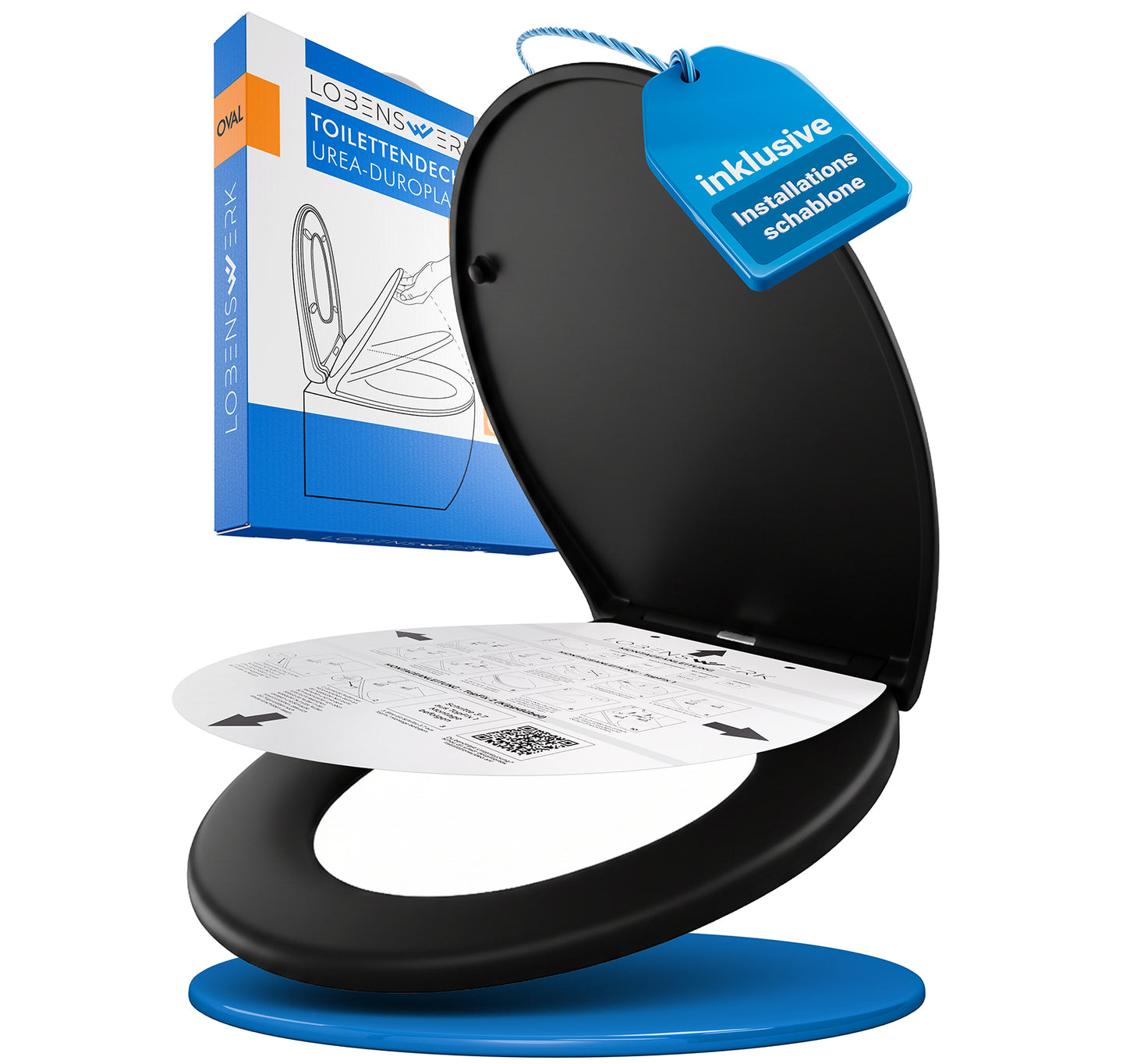 Oval Schwarz Matt