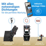 Alle benötigten Dichtungen für Siemens EQ Brühgruppen mit Einbauorten für Formdichtung, Brühkolben-O-Ring und Einlaufstutzen, inkl. Montage-Video