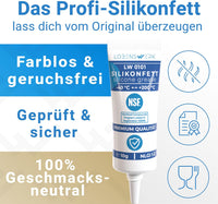 LOBENSWERK Silikonfett LW 0101 in 10 g Tube, farblos, geruchsfrei, geschmacksneutral und NSF-zertifiziert – ideal für hygienische Anwendungen bei -40 °C bis +200 °C