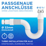 Flexibler Siphon für das Bad