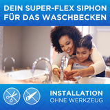 Flexibler Siphon für das Bad