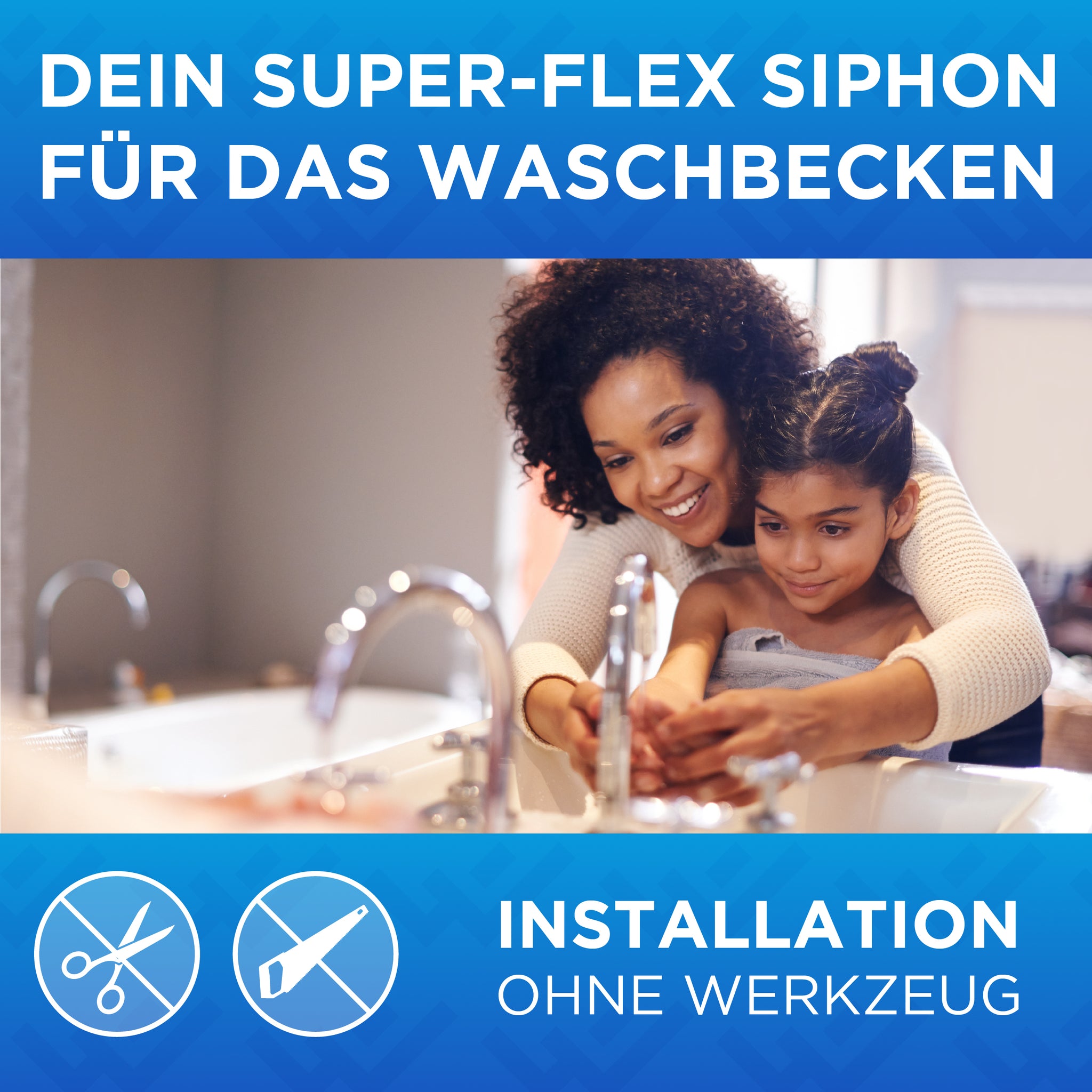 Flexibler Siphon für das Bad