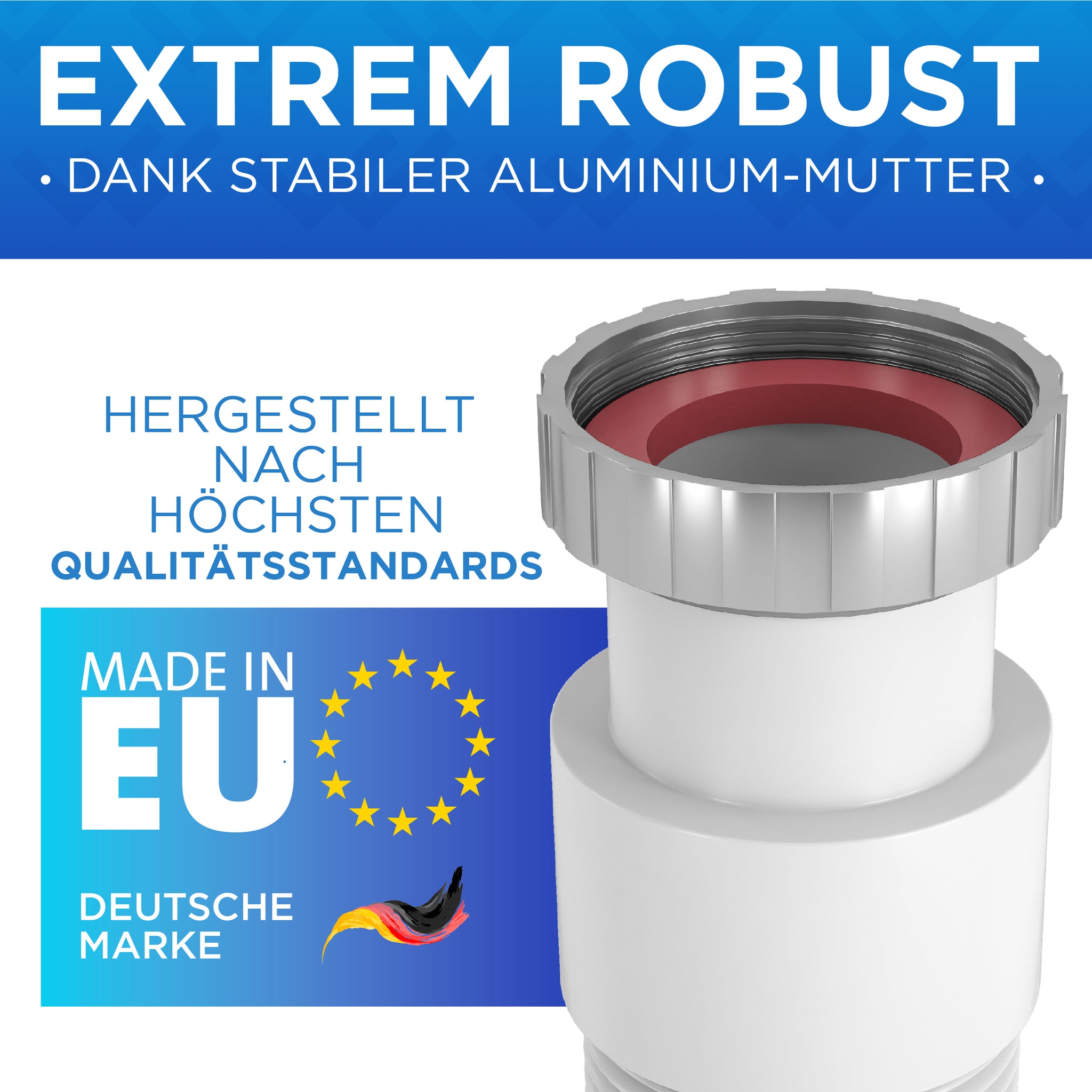 Flexibler Siphon für das Bad