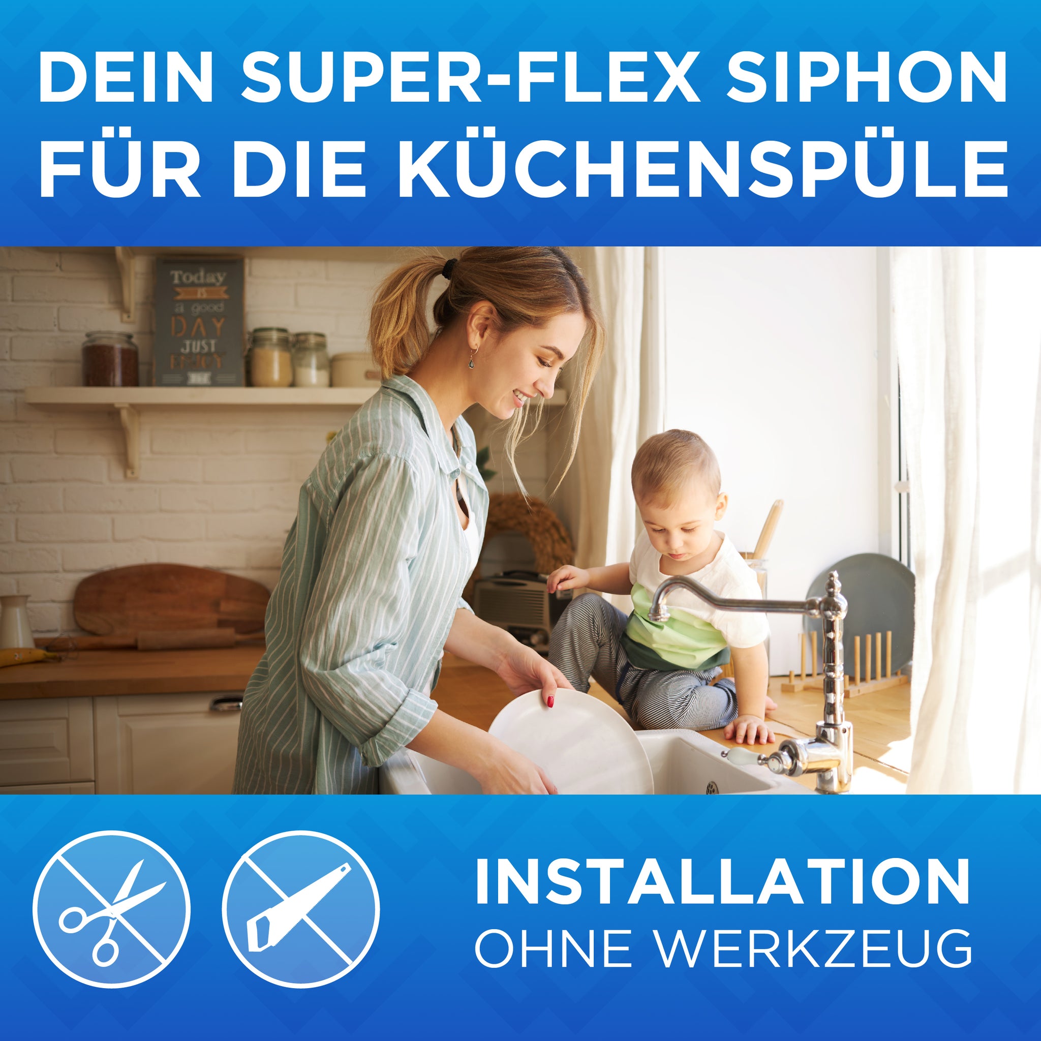 Flexibler Siphon für Küchenspüle