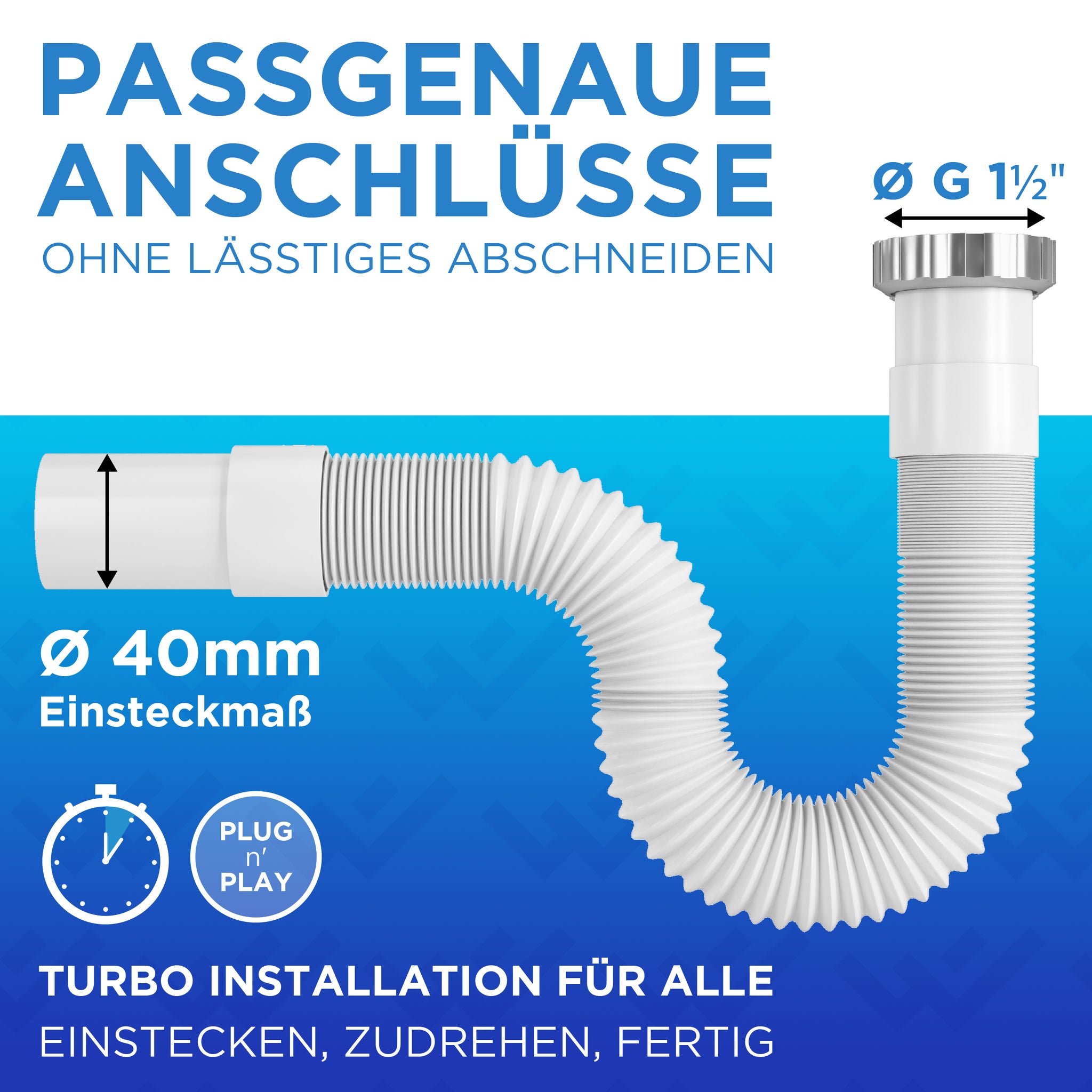 Flexibler Siphon für Küchenspüle