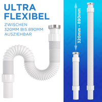 Flexibler Siphon für das Bad